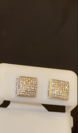 10K WHITE GOLD .20 CARAT NATURAL DIAMONDS 7 MM EARRING STUDS