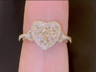 10K SOLID YELLOW GOLD 1 CARAT REAL DIAMOND WOMEN BRIDAL HEART WEDDING ENGAGEMENT RING