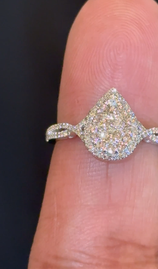 10K SOLID WHITE GOLD .75 CARAT REAL DIAMOND WOMEN BRIDAL WEDDING ENGAGEMENT RING