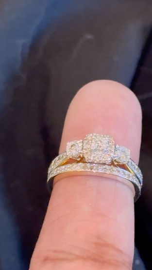 10K YELLOW WHITE GOLD 1 CARAT NATURAL DIAMOND ENGAGEMENT RING WEDDING BAND BRIDAL SET