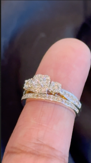 10K YELLOW WHITE GOLD 1 CARAT NATURAL DIAMOND ENGAGEMENT RING WEDDING BAND BRIDAL SET