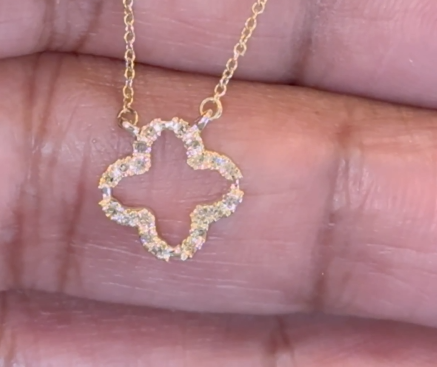 10K YELLOW GOLD .10 CARAT NATURAL DIAMOND PENDANT NECKLACE WITH GOLD CHAIN