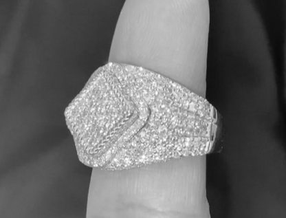 10K SOLID WHITE GOLD 3.25 CARAT REAL DIAMOND ENGAGEMENT RING WEDDING PINKY BAND