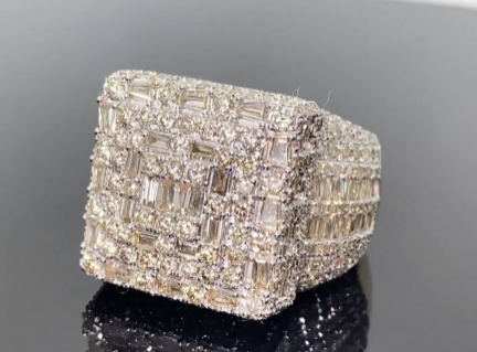 10K YELLOW GOLD 6.75 CARAT MENS REAL DIAMOND ENGAGEMENT WEDDING PINKY RING BAND