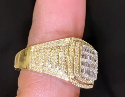 10K SOLID YELLOW GOLD 1.15 CARAT REAL DIAMOND ENGAGEMENT RING WEDDING PINKY BAND