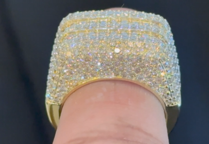 10K SOLID YELLOW GOLD 4.25 CARAT REAL DIAMOND ENGAGEMENT RING WEDDING PINKY BAND