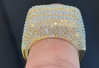 10K SOLID YELLOW GOLD 4.25 CARAT REAL DIAMOND ENGAGEMENT RING WEDDING PINKY BAND