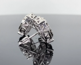 10K WHITE GOLD 2.25 CARAT MENS WOMENS 14 mm 100% GENUINE DIAMONDS EARRING STUDS