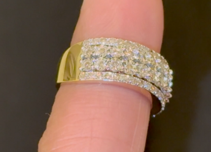 10K SOLID YELLOW GOLD .75 CARAT REAL DIAMOND ENGAGEMENT RING WEDDING PINKY BAND