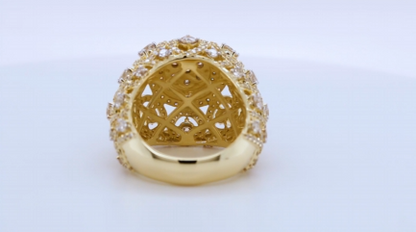10K YELLOW GOLD 5 CARAT MENS REAL DIAMOND ENGAGEMENT WEDDING PINKY RING BAND