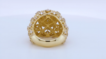 10K YELLOW GOLD 5 CARAT MENS REAL DIAMOND ENGAGEMENT WEDDING PINKY RING BAND