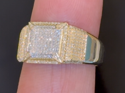 10K SOLID YELLOW GOLD .35 CARAT NATURAL DIAMOND ENGAGEMENT RING WEDDING PINKY BAND