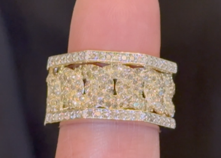 10K SOLID YELLOW GOLD 2 CARAT REAL DIAMOND ENGAGEMENT RING WEDDING PINKY BAND