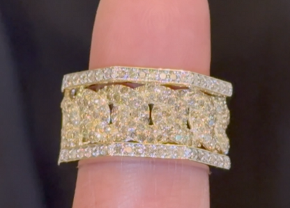 10K SOLID YELLOW GOLD 2 CARAT REAL DIAMOND ENGAGEMENT RING WEDDING PINKY BAND