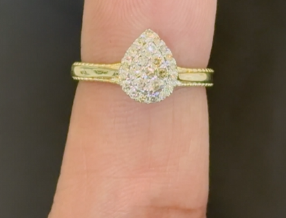 10K YELLOW GOLD .30 CARAT WOMEN NATURAL DIAMOND ENGAGEMENT RING WEDDING RING BRIDAL
