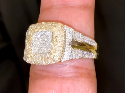 10K SOLID YELLOW GOLD .75 CARAT REAL DIAMOND ENGAGEMENT RING WEDDING PINKY BAND