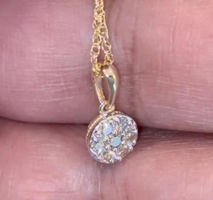 10K YELLOW GOLD .30 CARAT REAL DIAMOND PENDANT NECKLACE WITH GOLD CHAIN