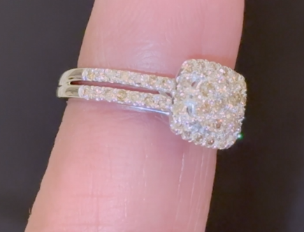 .85 CARAT NATURAL DIAMOND STERLING SILVER ENGAGEMENT BRIDAL WEDDING RING