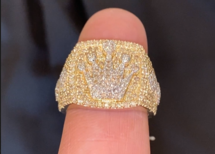 10K SOLID YELLOW GOLD 2.25 CARAT REAL DIAMOND ENGAGEMENT RING WEDDING PINKY BAND