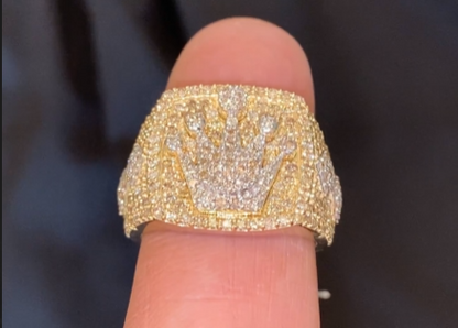 10K SOLID YELLOW GOLD 2.25 CARAT REAL DIAMOND ENGAGEMENT RING WEDDING PINKY BAND