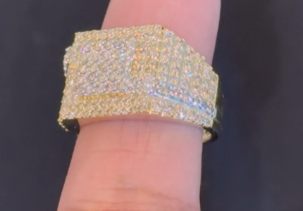 10K SOLID YELLOW GOLD 2.25 CARAT REAL DIAMOND ENGAGEMENT RING WEDDING PINKY BAND