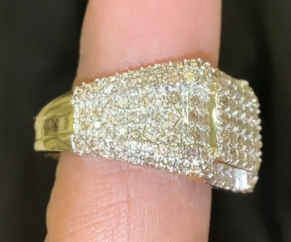 10K SOLID YELLOW GOLD 2.25 CARAT REAL DIAMOND ENGAGEMENT RING WEDDING PINKY BAND