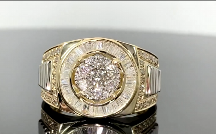 10K SOLID YELLOW WHITE GOLD 1.50 CARAT REAL DIAMOND ENGAGEMENT RING WEDDING PINKY BAND