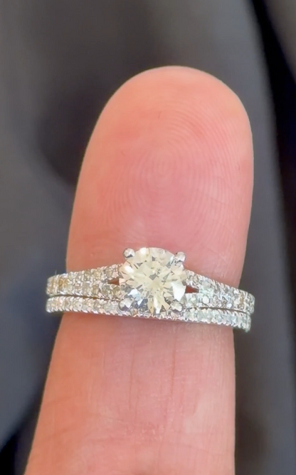 14K YELLOW GOLD 1.50 CARAT NATURAL DIAMOND CENTER .94 CARAT ENGAGEMENT RING WEDDING BAND BRIDAL SET