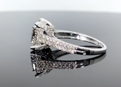 10K WHITE GOLD 1.50 CARAT WOMEN REAL DIAMOND ENGAGEMENT RING WEDDING BRIDAL RING