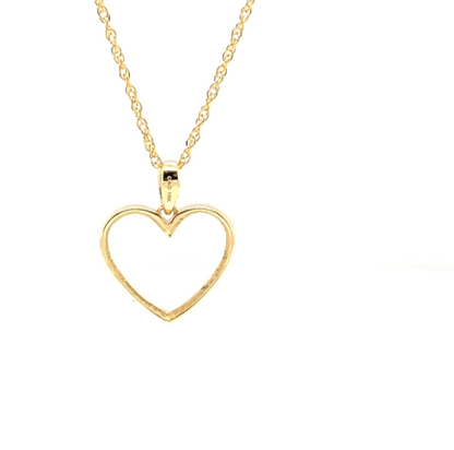 10K YELLOW GOLD .15 CARAT REAL DIAMOND HEART PENDANT NECKLACE WITH GOLD CHAIN