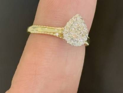 10K YELLOW GOLD .30 CARAT WOMEN NATURAL DIAMOND ENGAGEMENT RING WEDDING RING BRIDAL