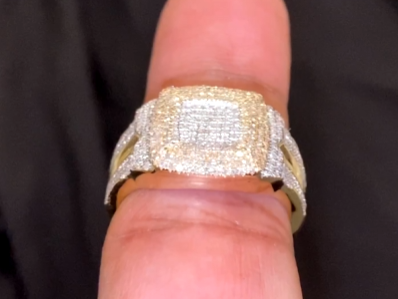 10K SOLID YELLOW GOLD .75 CARAT REAL DIAMOND ENGAGEMENT RING WEDDING PINKY BAND