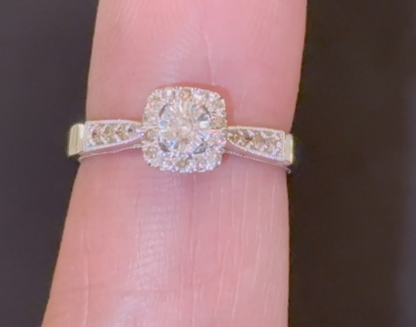 .35 CARAT NATURAL DIAMOND STERLING SILVER ENGAGEMENT BRIDAL WEDDING RING