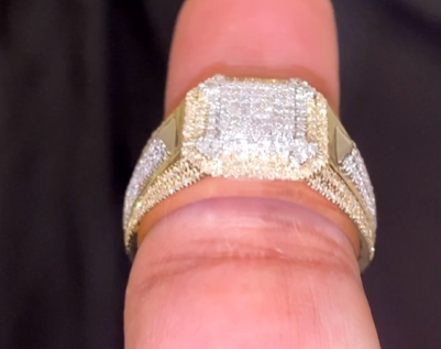 10K SOLID YELLOW GOLD .85 CARAT REAL DIAMOND ENGAGEMENT RING WEDDING PINKY BAND