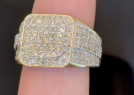 10K SOLID YELLOW GOLD 2.75 CARAT REAL DIAMOND ENGAGEMENT RING WEDDING PINKY BAND