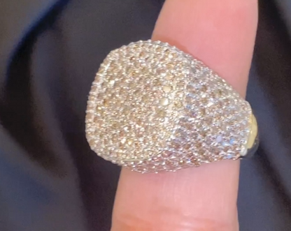 10K YELLOW GOLD 6.50 CARAT MENS REAL DIAMOND ENGAGEMENT WEDDING PINKY RING BAND