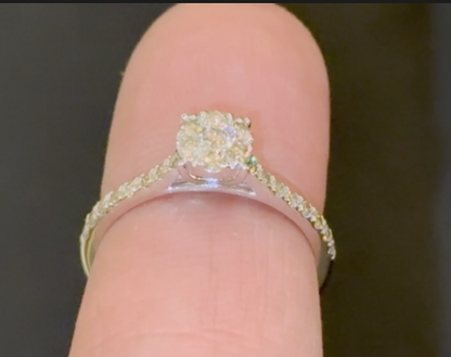 .50 CARAT NATURAL DIAMOND STERLING SILVER ENGAGEMENT BRIDAL WEDDING RING