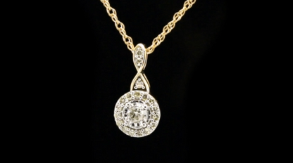 10K YELLOW GOLD .60 CARAT REAL DIAMOND EARRINGS & PENDANT NECKLACE SET WITH YELLOW GOLD CHAIN