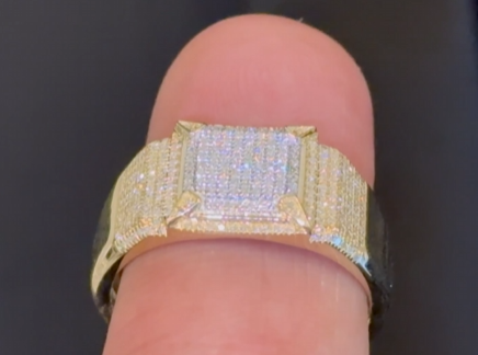 10K SOLID YELLOW GOLD .35 CARAT NATURAL DIAMOND ENGAGEMENT RING WEDDING PINKY BAND