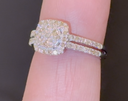 .85 CARAT NATURAL DIAMOND STERLING SILVER ENGAGEMENT BRIDAL WEDDING RING