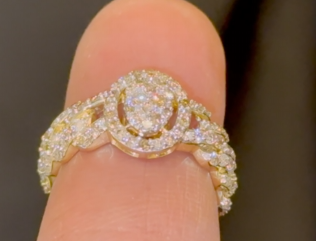 1.25 CARAT NATURAL DIAMONDS STERLING SILVER GOLD PLATED ENGAGEMENT BRIDAL WEDDING RING