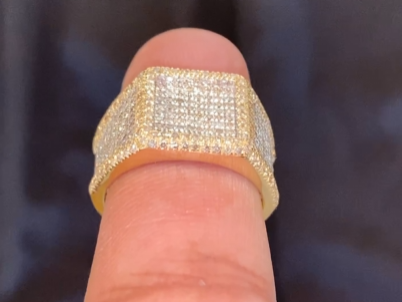 10K SOLID YELLOW GOLD 1.75 CARAT REAL DIAMOND ENGAGEMENT RING WEDDING PINKY BAND