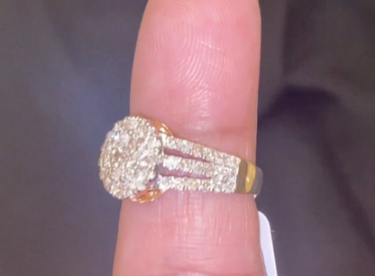 10K SOLID YELLOW GOLD 1.35 CARAT REAL WOMEN DIAMOND RING