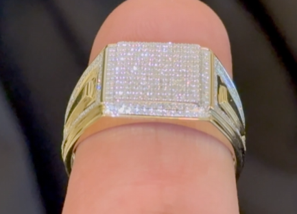 10K SOLID YELLOW GOLD .35 CARAT NATURAL DIAMOND ENGAGEMENT RING WEDDING PINKY BAND