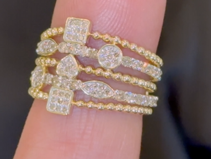 10K SOLID YELLOW GOLD 1.25 CARAT NATURAL DIAMONDS WOMEN RING