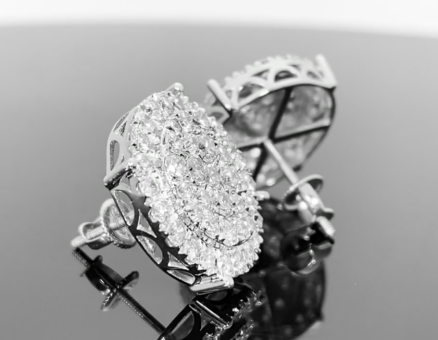 10K WHITE GOLD 2.75 CARAT MENS WOMENS 16 MM 100% GENUINE DIAMONDS EARRING STUDS