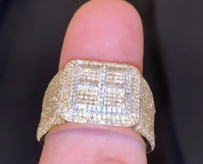 10K SOLID YELLOW GOLD 1.35 CARAT REAL DIAMOND ENGAGEMENT RING WEDDING PINKY BAND