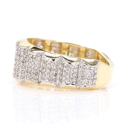 10K SOLID YELLOW GOLD 1.25 CARAT NATURAL DIAMONDS ENGAGEMENT RING WEDDING PINKY BAND
