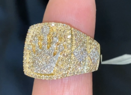 10K SOLID YELLOW GOLD 2.25 CARAT REAL DIAMOND ENGAGEMENT RING WEDDING PINKY BAND