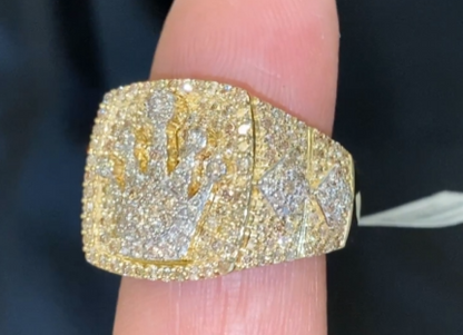10K SOLID YELLOW GOLD 2.25 CARAT REAL DIAMOND ENGAGEMENT RING WEDDING PINKY BAND